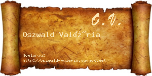 Oszwald Valéria névjegykártya